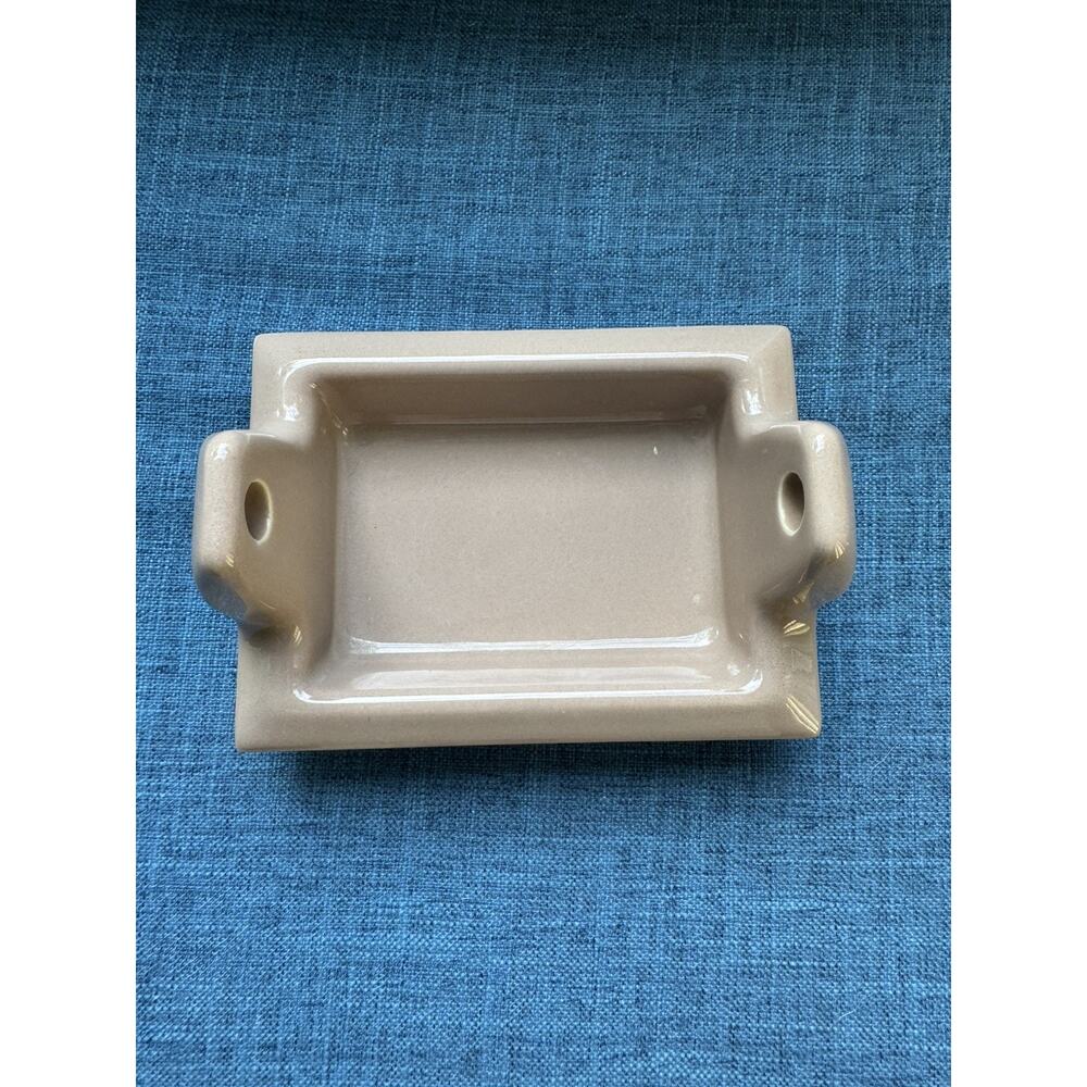 Vintage MCM taupe Ceramic Tile TP Toilet Paper Holder